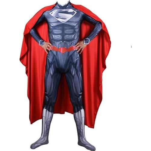 Superhero Cosplay Costume Black Zentai Suit Men Boys Halloween Bodysuit Adults Kids