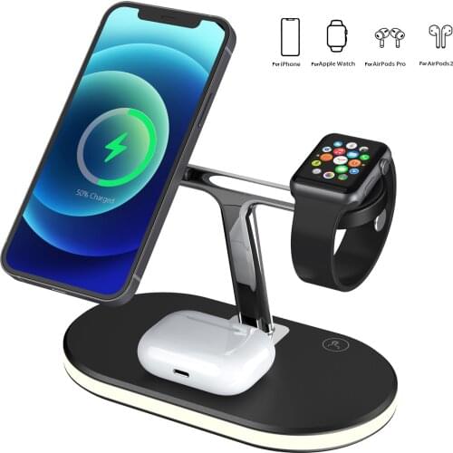 15W Fast Charging Stand 3 In 1 Magnetic Wireless Charger Station ForIPhone 12 Pro Max Airpods Pro Apple iWatch Airpods Hot