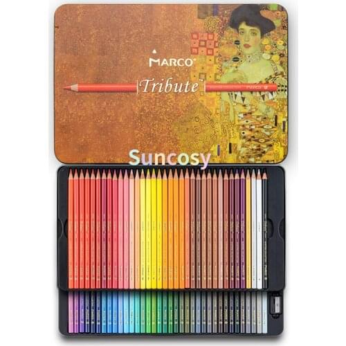 Marco Master Quality Collection Fine Art Artist Soft Oil Water Color Pencil Set 48/72/60/80/120 Colors Drawing Colored Pencils