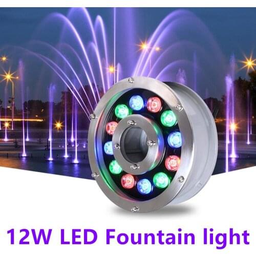 DMX512 Control Module RGB 12W Round Underwater LED Lights DC 24V Waterproof IP68 CE RoHS Outdoor Pond Lamps Fountain Lamp