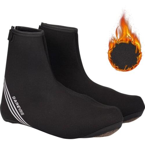 Darevie Cycling Shoes Cover Winter Warm Men Women Windproof Waterproof Reflective Mountain Road Cold-proof Bicycle Overshoes