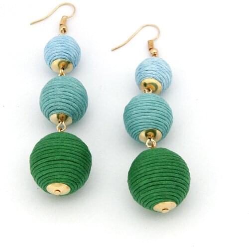 Legenstar 2019 New Triple Thread Ball Earrings Bon Bon Ball Jewelry Fashion Women Statement Drop Earring Wholesale