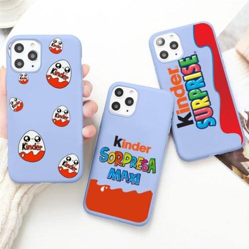 New Trolly egg KINDER JOY Surprise Phone Case for iPhone 12 mini 11 Pro Max X XR XS 8 7 6s Plus Candy purple Silicone cover