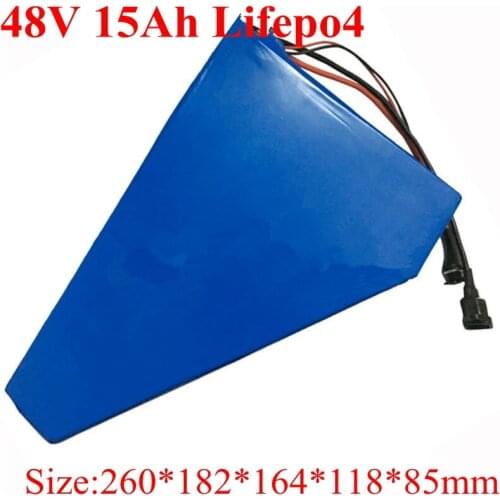 Rechargeable 48V 15AH Lifepo4 Lithium Battery Pack with BMS 2000 Times Cycles for Electric Bike Battery Scooter Panel Solar