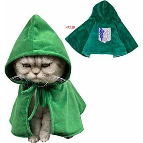 Anime Attack on Titan Cosplay Costume Survey Corps Cloak Cape for Pet Dog Cat Photography Props Pet Supplies Shingeki No Kyojin