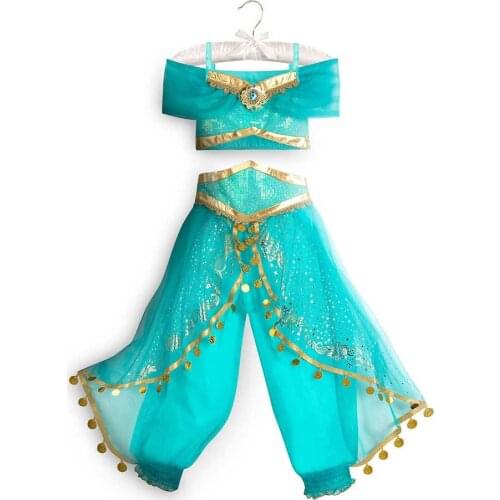 Girls Princess Cosplay Dresses Kids Elsa Anna Jasmine Elena Aurora Snow White Moana Mermaid Sofia HuaMulan Belle Party Costumes