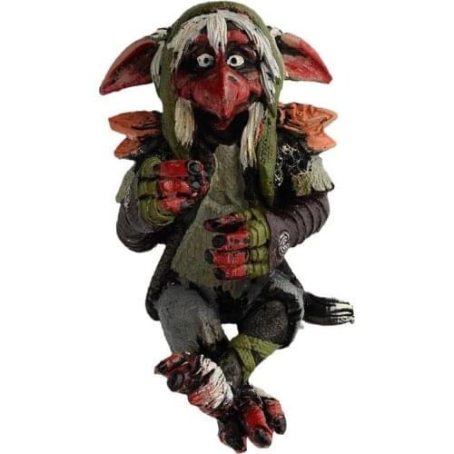 Halloween Resin Crafts Dwarf Elf Garden Desktop Decoration Funny Statue Garden Sculpture Non-fading Anti-deform Decoration