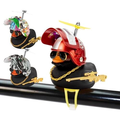 Small Standing Car Black Duck with Level 3 Helmet Small Black Duck Road Bike Motor Helmet Riding Cycling Car Accessories Interio