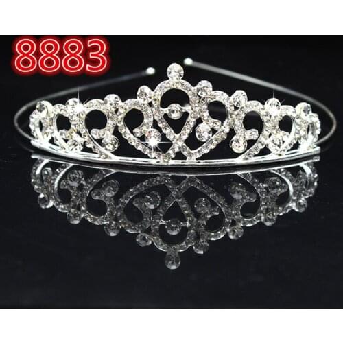 Bridal Wedding Crystal Tiara Headband Party Princess Prom Crown Kids Girl Hairband Hair Accessiories HSJ88