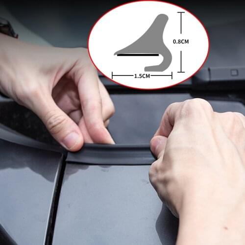 1.8M For Universal Car Engine Hood Strip Bumper Weatherstrip Rubber Front Windshield Spoiler Sealing Strips External Accessories