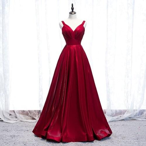 Bespoke Occasion Dresses Illusion V-Neck Sleeveless Backless Pleat Lace Tulle Luxury Burgundy Women Formal Evening Gown HB191