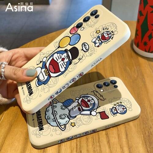 ASINA Liquid Silicone Case For OPPO Reno 2 3 4 5 Pro Cute Cartoon Straight Edge Cover Bumper For Realme X7 Find X2 X3 Lite Neo
