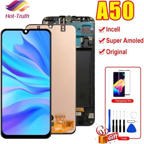 6.4"Super AMOLED LCD Screen For Samsung Galaxy A50 SM-A505FN/DS A505F/DS A505 LCD Display Touch Screen Digitizer With Frame