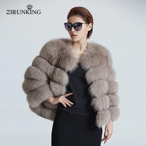 ZIRUNKING Blue Fur Coats