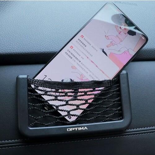1pcs Car Seat Side Back Storage Net Bag Phone Holder Pocket Organizer for KIA Optima Car Accessories