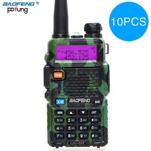 10Pcs/lot Camouflage BAOFENG UV-5R Walkie Talkie Dual Band 136-174&400-520MHz UV5R handheld HF Transceiver Two Way Ham CB Radio