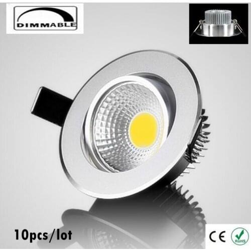 10pcs Super Bright Dimmable Led downlight light COB Ceiling Spot Light 5w 7w 9W 12w ceiling recessed Lights Indoor Lighting