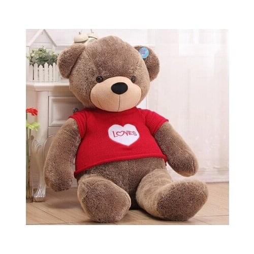 100 cm loves bear plush toy throw pillow red sweater cloth teddy bear doll gift w3882