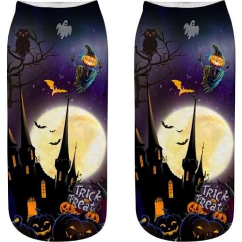 2 Pairs/Lot Unisex Christmas Funny 3D Ankle Socks Fashion Printed Casual Sport Socks Cute Cartoon Low Cut Novelty Ladies Socks