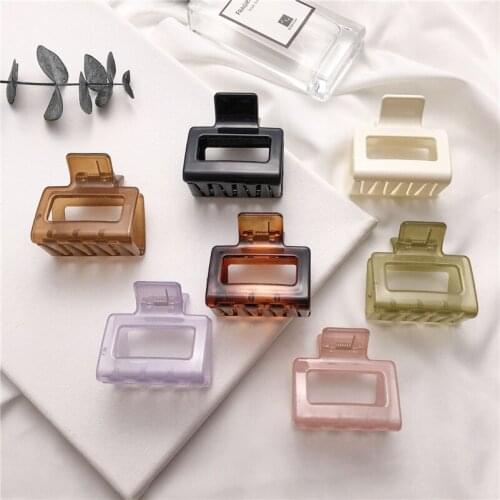 2021 Rectangle Acetate Acrylic Hair Clips Girls Hairpins Crab Claws Clamp Hair Accessories for Women Hair Styling Tools