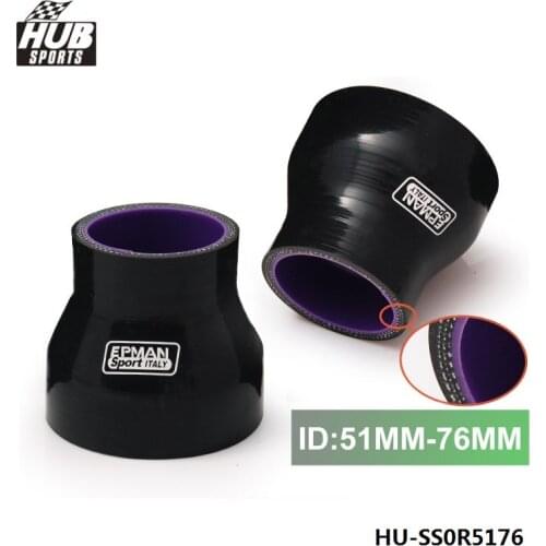 4-PLY BLACK 2"-3" 51mm-76mm Straight Reducer Coupler Silicone Hose Turbo For Toyota MR2 MK2 Turbo Rev3-5 HU-SS0R5176