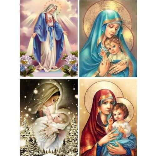 5d DiY Full Diamond Painting Mosaic Virgin Mary Religion Needlework Rhinestones Embroidery Cross Stitch Kits Home Wall Decor