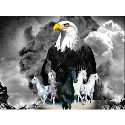 Diamond embroidery Eagle and Horse 5d round drill diamond painting cross stitch diamond mosaic pattern diy art decorative