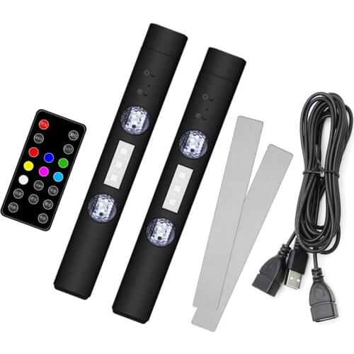 RGB Car Atmosphere Light 5 Modes USB Rechargeable Roof Star Ambient Lamp With Remote Control For Auto Interior Decoration