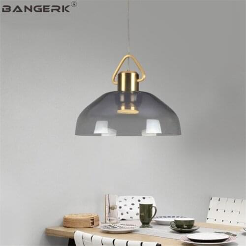 BANGERK Nordic Design Modern LED Pendant Lights For Dining Room Glass Single Head Hanging Lamp Loft Home Decor Art Droplight