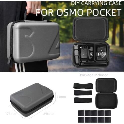 DIY Carrying Case For DJI Osmo Pocket Handheld Gimbal PU Storage Bag Box For Osmo Action Gopro sjcam xiaoyi Camera Accessories