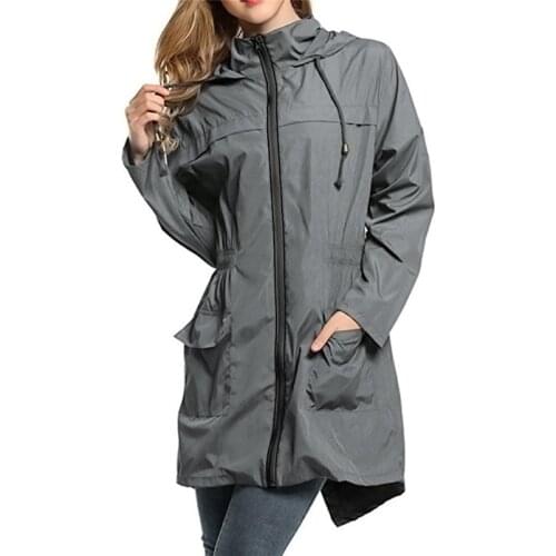 Raincoat Women Waterproof Lightweight Travel Hoodie Windproof Hiking Coat Jacket Impermeable Poncho Roupa De Chuva Long XX37