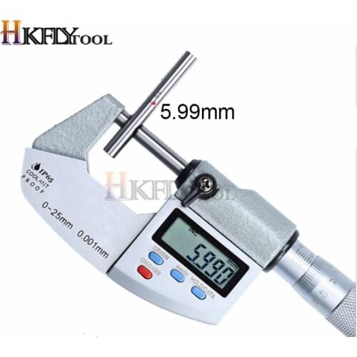 IP65 Electronic Digital Micrometer 0-25mm Waterproof Outside Caliper Thickness Gauge Meter 0.001mm Carbide Tip Measure Tools