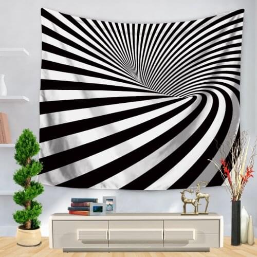 Tapestry Abstract Geometric Black And White Tapestries Chevron Aztec Wall Hanging Hippie Moroccan Bedspreads