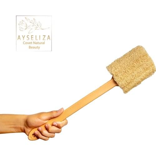 Ayseliza Loofah Bath Sponge With Handle Deeply Exfoliate Premium Back Egyptian Stimulating Blood Circulation Ski-Friendly Scrub