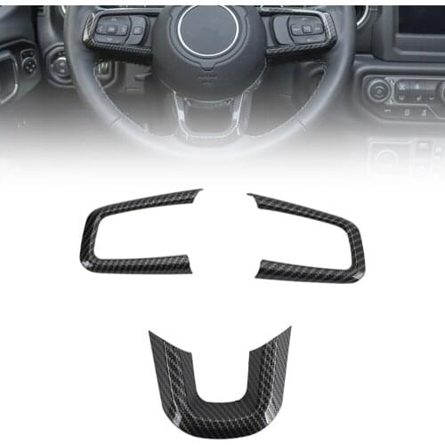 Artudatech Carbon Steering Wheel Panel Moulding Cover Trim For Wrangler JL All Car Accessories