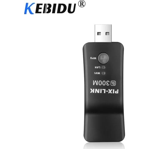 Kebidu 300Mbps Wireless Network Adapter Cable WPS Button Wi-fi Repeater RJ-45 Networking for Samsung LG Sony Smart TV