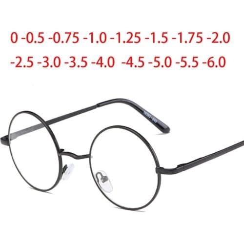 Classic Round Small Metal Frame Glasses Prescription 0 -0.5 -1.0 -2.0 To -6.0