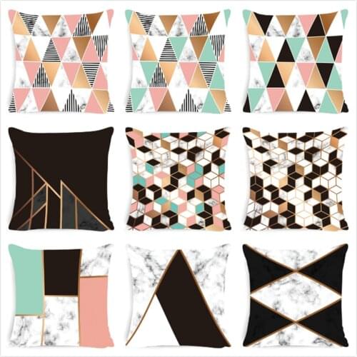 Brief Marble Geometric Cushion Cover Sofa Decorative Pillow Pillowcase Polyester Throw Pillow Home Decor Pillowcover cojines