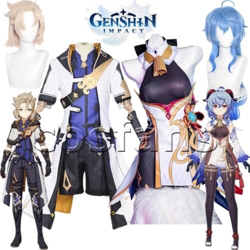 Genshin Impact Alchemist Albedo Cosplay Ganyu Costume Genshin Impact Ganyu Cute Dress women men Men Fancy Uniforms Top Pants