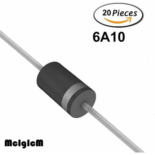 MCIGICM 20pcs Rectifier Diode 6A 1000V R-6 6A10