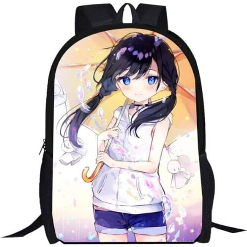 Kawaii School Backpacks Cartoon The weather daughter Print Boys/ Girls School Back Students Book Bag Mochilas Infantil