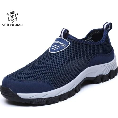 Mens Shoes Breathable Slip-On Shoes Mens Sneakers Water Loafers Summer Mesh Zapatos De Hombre Casual Walking Shoes Men 39-49