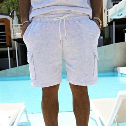 Japanese fashion brand 2021 mens new pure color lace up all cotton fashion casual shorts summer loose beach pants