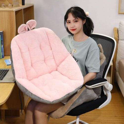 Cartoon Bunny Ears Animal Chair Back Cushion Soft Comfortable Office Chair Seat Mat Thicken Warm Kids Room Decor