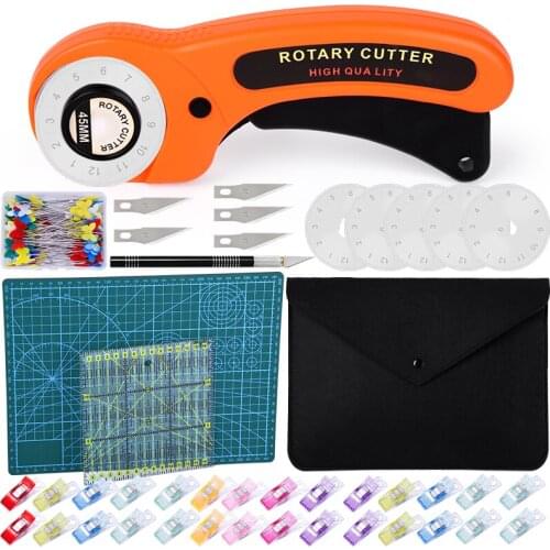 Imzay Sewing Cutting Kit Set Rotary Cutter Knife Patchwork Ruler Cutting Carving Knife Mat Fabric Storage Bag Quilting DIY Tools