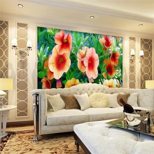 Beibehang mural decor Photo backdrop European hand-painted floral living room hotel restaurant kinds painting mural panel