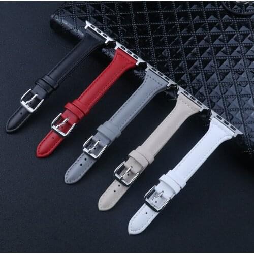 Animal Skin Genuine Leather Strap 38 40mm Blue Band for Apple Watch Series 5 4 3 2 1 SE Sport Belt 40 42mm Slim Wristband