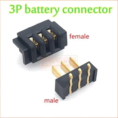 New 5pair/Lot 3Pin 2.5PH laptop battery connector female and The male connector 90 degree bend foot