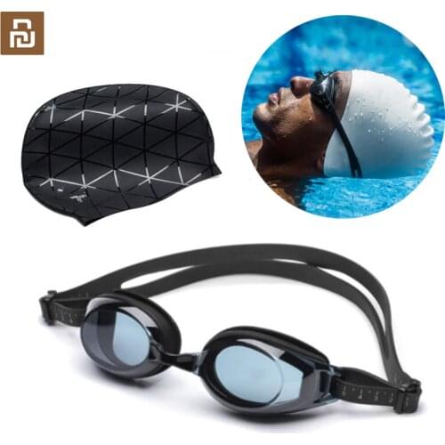 TS Swimming Goggles Waterproof Silicone Glasses 3D Adult Eyewear Adjustable For Women Men with 7th Cap