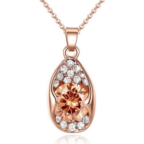 Ociki Silver Color Blue Crystal Pendant Necklace Chokers Jewelry Choker Cubic Zirconia Waterdrop for Women Drop Shipping